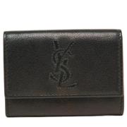 Pre-owned Leather wallets Yves Saint Laurent Vintage , Black , Dames