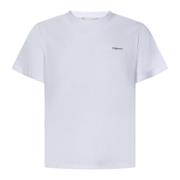 Contrasterend Logo Print T-Shirt Coperni , White , Heren