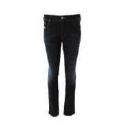 Heren Blauwe Tapered Stretch Jeans Diesel , Blue , Heren