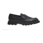 Zwarte Leren Penny Loafer met Zware Rubberen Zool Doucal's , Black , H...