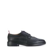 Zwarte leren brogues met perforatiedetails Thom Browne , Black , Dames