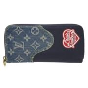 Pre-owned Leather wallets Louis Vuitton Vintage , Blue , Dames