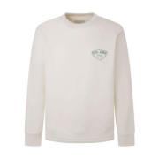 Zachte Katoenen Sweatshirt met Logoprint Pepe Jeans , White , Heren