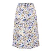 Blauwe Multi Bloemenprint Rok Part Two , Multicolor , Dames