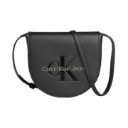 Sculpted Mini Saddle Bag - Tijdloze Stijl Calvin Klein , Black , Dames