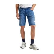 Denim Bermuda Shorts met Klassiek Design Pepe Jeans , Blue , Heren