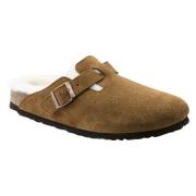 Shearling Klompen Bruin Suède Comfort Birkenstock , Brown , Dames