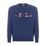 Katoenen trui met logo Kenzo , Blue , Heren