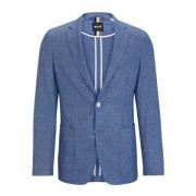 Verfijnde Slim Fit Jas met Micro Patroon Hugo Boss , Blue , Heren