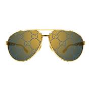 Metallic Zonnebril voor Vrouwen Gucci , Yellow , Dames