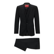 Extra Slim Fit Driedelig Pak in Gestreepte Stof met Performance-Stretc...