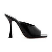 Tijdloze zwarte leren muiltjes Casadei , Black , Dames