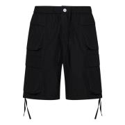 Zwarte Cargo Shorts met Koord Bonsai , Black , Heren