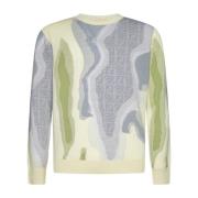 Earth Sweater met Iconische Motieven Fendi , Multicolor , Heren