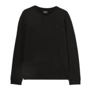 Zwarte Sweater met Logo Borduursel Dondup , Black , Heren
