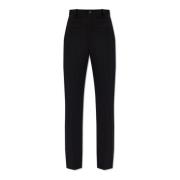 Wollen broek met plooien aan de voorkant Balenciaga , Black , Dames