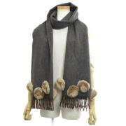 Pre-owned Fabric scarves Fendi Vintage , Gray , Dames
