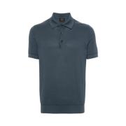 Petroleumblauwe Piqué Polo Shirt Brioni , Blue , Heren
