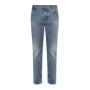 Jeans met logo Balmain , Blue , Heren