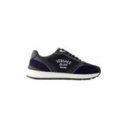 Leather sneakers Versace , Blue , Dames