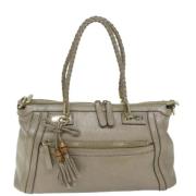 Pre-owned Leather shoulder-bags Gucci Vintage , Gray , Dames