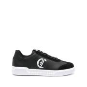 Zwarte Leren Sneakers Just Cavalli , Black , Heren