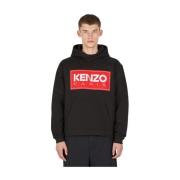 Logo Patch Hoodie Kenzo , Black , Heren