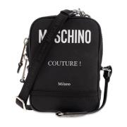 Schoudertas met logo Moschino , Black , Heren