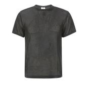 Ademende Mesh T-shirt Courrèges , Black , Heren