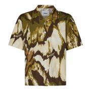 Beige Camouflage Print Overhemd met Knoopsluiting Bonsai , Multicolor ...