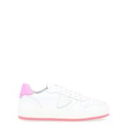 Witte en Fuchsia Leren Sneaker Philippe Model , White , Dames