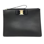 Pre-owned Leather clutches Salvatore Ferragamo Pre-owned , Black , Dam...