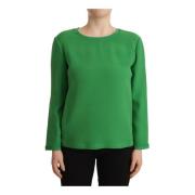 Groene Zijden Trui met Lange Mouwen Armani , Green , Dames