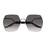 Metallic Zonnebril voor Vrouwen Gucci , Black , Dames