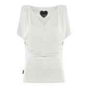 MM V-Hals T-Shirt RRD , White , Dames