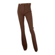 Flare-fit Bruine Broek met Hoge Taille Pinko , Brown , Dames