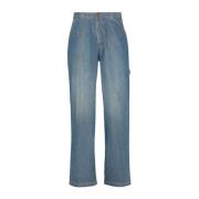 Blauwe Stonewashed Straight Jeans voor Dames Maison Margiela , Blue , ...