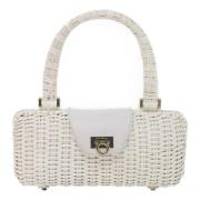 Pre-owned Fabric handbags Salvatore Ferragamo Pre-owned , White , Dame...