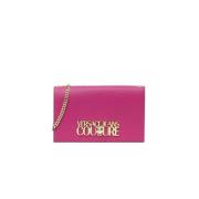 Fuchsia Clutch met Kettingband Versace Jeans Couture , Pink , Dames