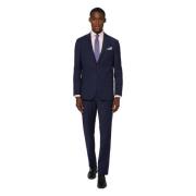 Pinstripe Suit van stretch wol en nylon Boggi Milano , Blue , Heren
