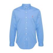 Klassieke Kraag Katoenen Overhemden Polo Ralph Lauren , Blue , Heren