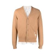 Beige V-Hals Trui met Distressed Design Maison Margiela , Brown , Here...