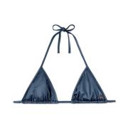 Metallic Triangel Bikini Top Palm Angels , Blue , Dames