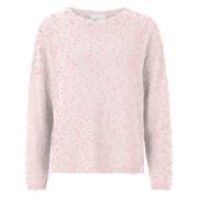 Fancy Yarn Crew Neck Sweater Rich & Royal , Pink , Dames