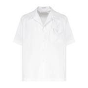 Witte V Logo Cuban Collar Shirt Valentino Garavani , White , Heren