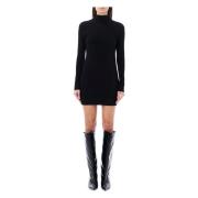 Zwarte Minijurk met Hoge Hals Ssheena , Black , Dames