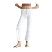 Witte Jeans met Zilveren Knopen Liu Jo , White , Dames