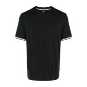 Thompson 04 T-Shirt met Gestreepte Afwerking Hugo Boss , Black , Heren