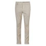 Slim-Fit Linen Blend Trousers Dondup , Beige , Heren