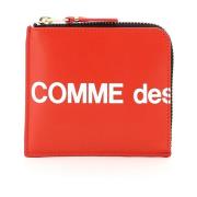 Logo Leren Portemonnee Comme des Garçons , Red , Heren